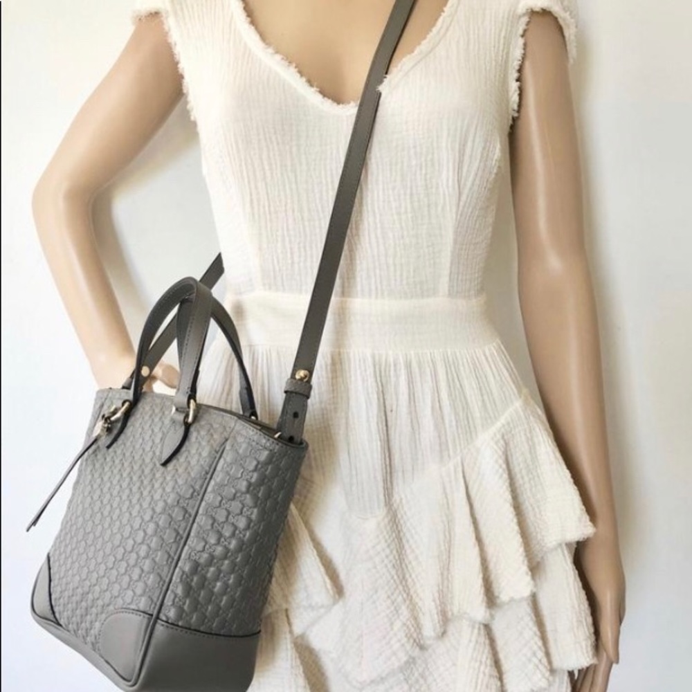 ❌SOLD❌Gucci Small Microguccissima Gray Leather Bag - Picture 3 of 8